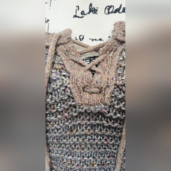 Free People Love Bug Chunky Knit Fair Isle Sweater Boho Wool Blend Size XS - Picture 2 of 15